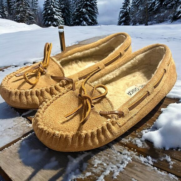 Minnetonka Trapper Women's Leather Fur Lined Moccasins Size 6 - Picture 7 of 12